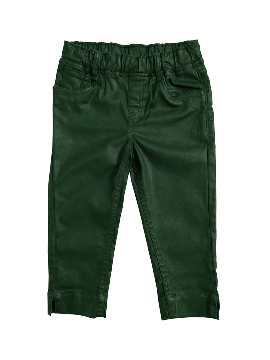 

KiddoPanti Girls Green Relaxed Fit Solid Jeggings
