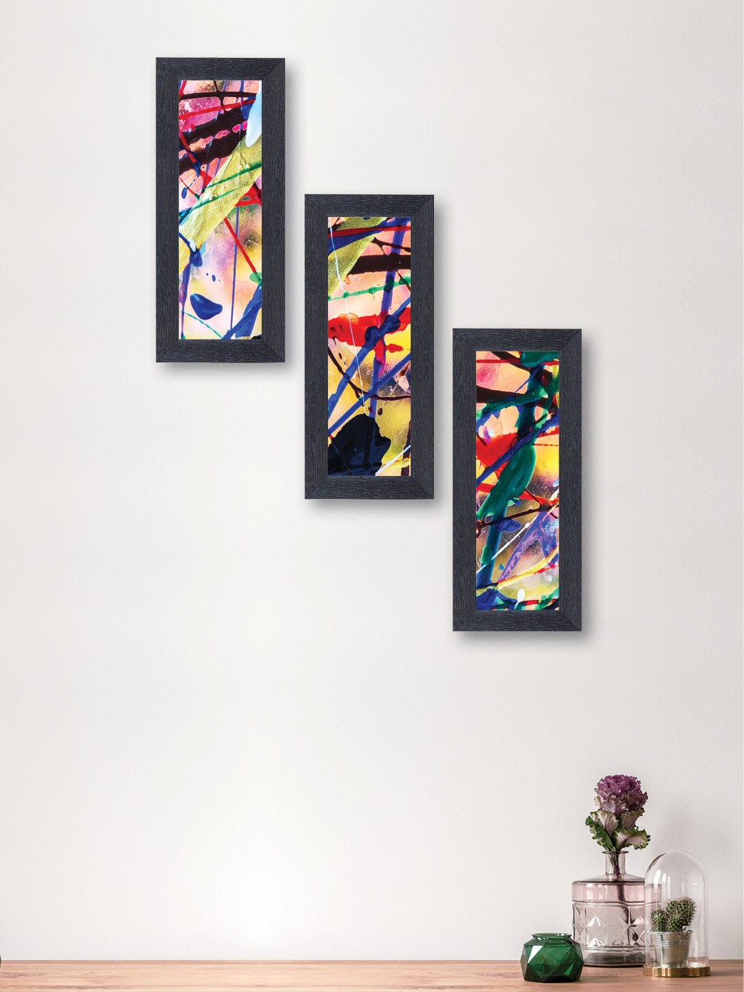 nest ART Set of 3 Multicoloured Abstract Wall Arts, Multi