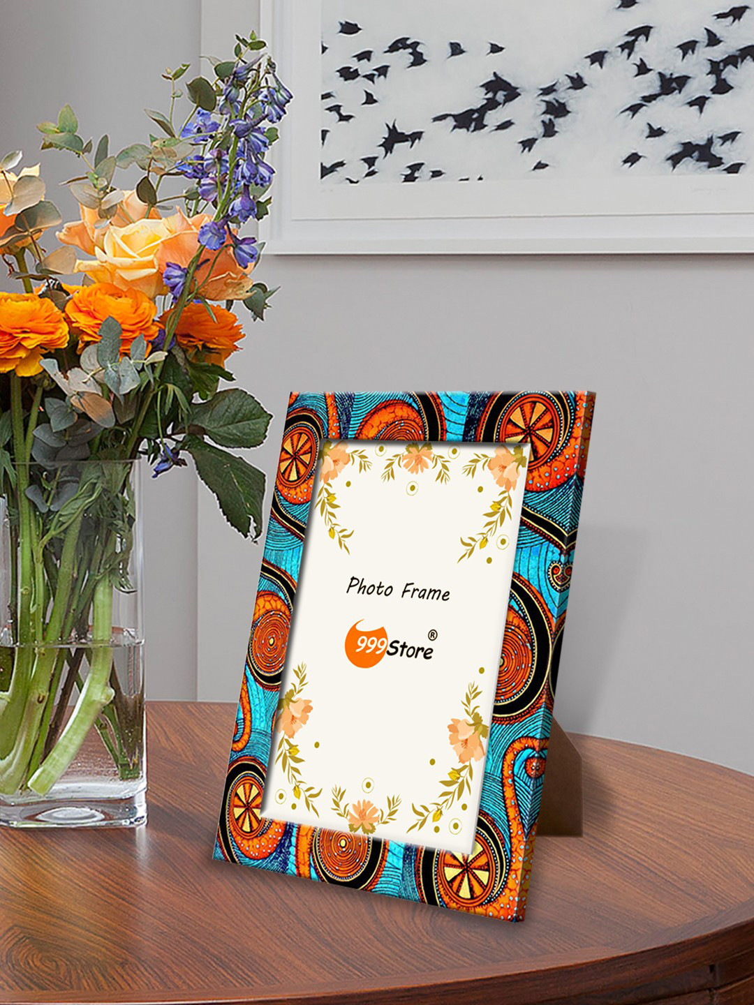 

999Store Blue & Orange Printed Photo Frame