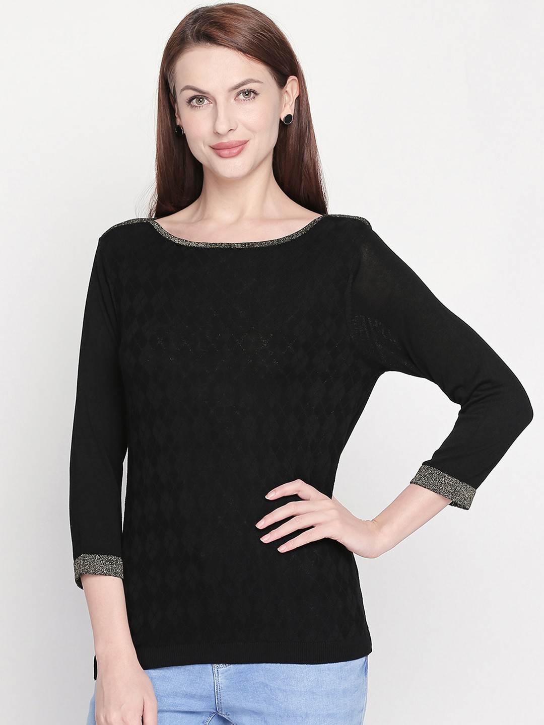 

Annabelle by Pantaloons Women Black Solid Sweater