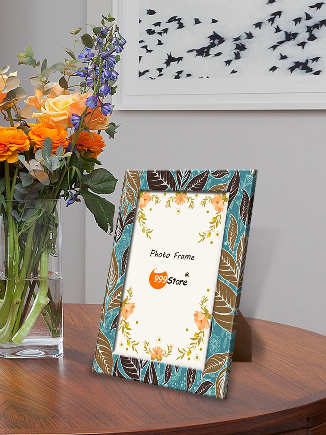

999Store Blue & Brown Printed Photo Frame