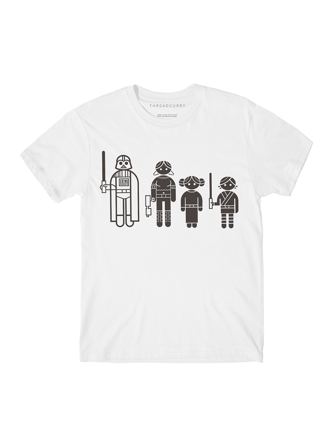 

THREADCURRY Boys White Printed Round Neck T-shirt