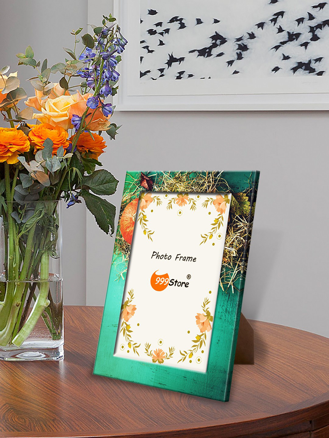 

999Store Green Abstract Printed Photo Frame