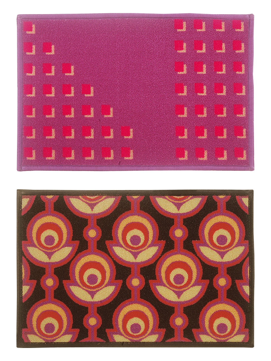 

BIANCA Set of 2 Patterned Anti-Skid Doormats, Magenta