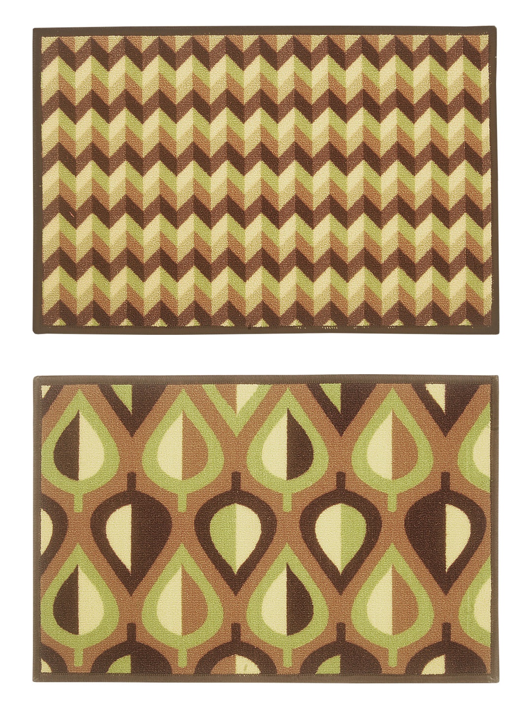BIANCA Set of 2 Multicoloured Printed Anti-Skid Doormats, Multi