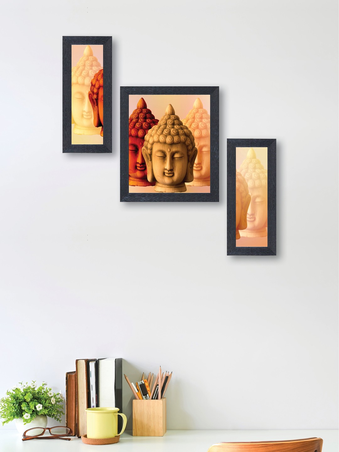 

nest ART Set of 3 Multicoloured Abstract Hand-Painted Wall Arts, Multi