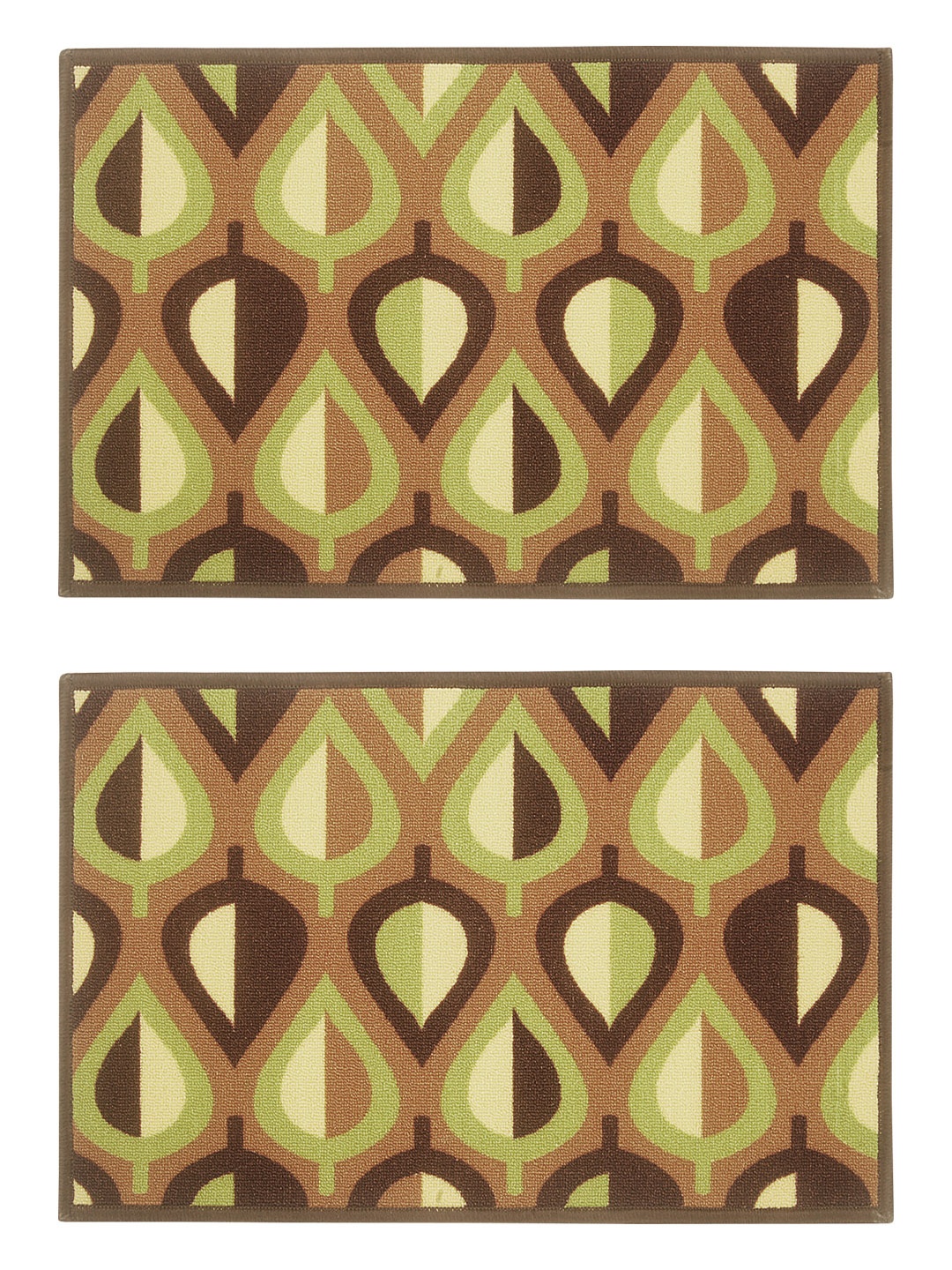 

BIANCA Set of 2 Brown & Green Patterned Anti-Skid Doormats