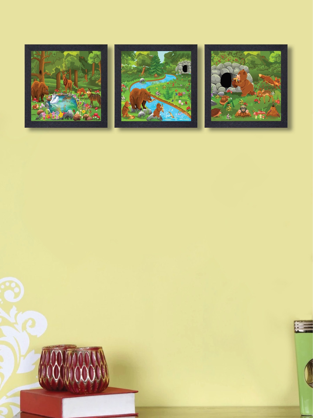 

nest ART Set of 3 Multicoloured Abstract Wall Arts, Multi