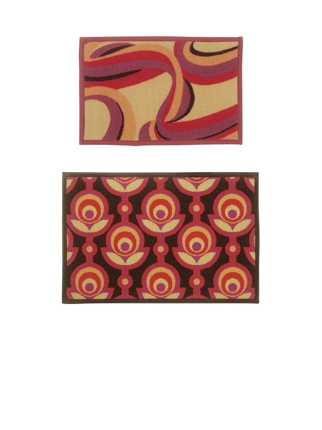 

BIANCA Set of 2 Patterned Anti-Skid Doormats, Multi