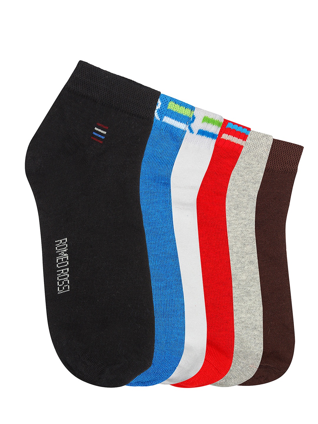 

ROMEO ROSSI Unisex Pack of 6 Assorted Ankle-length Socks