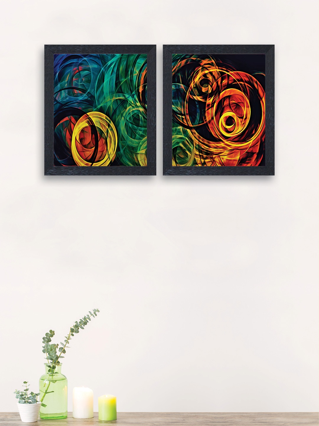 

nest ART Set of 2 Multicoloured Abstract Wall Arts, Multi