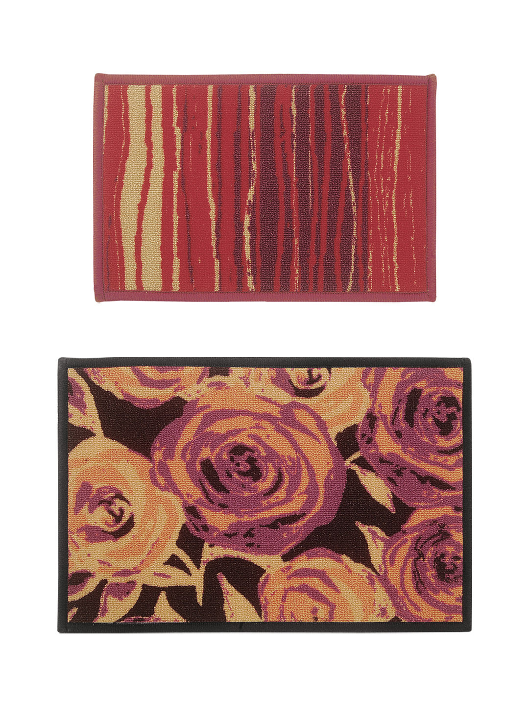 

BIANCA Set of 2 Patterned Anti-Skid Doormats, Red