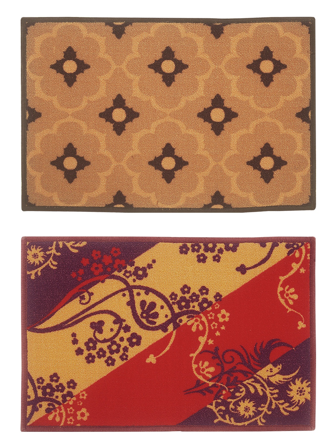 

BIANCA Set of 2 Patterned Anti-Skid Doormats, Multi