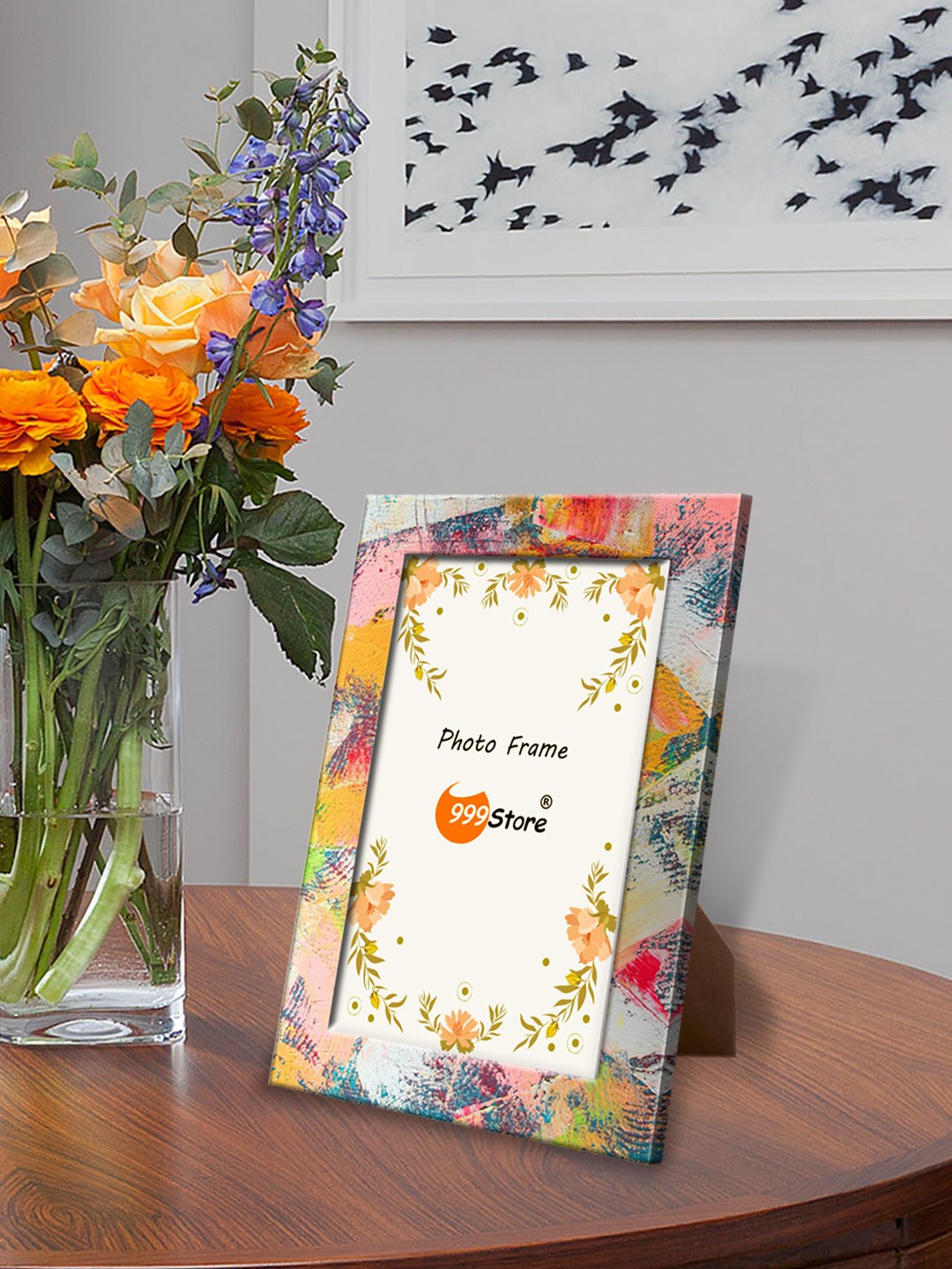 

999Store Multicoloured Abstract Printed Photo Frame, Multi