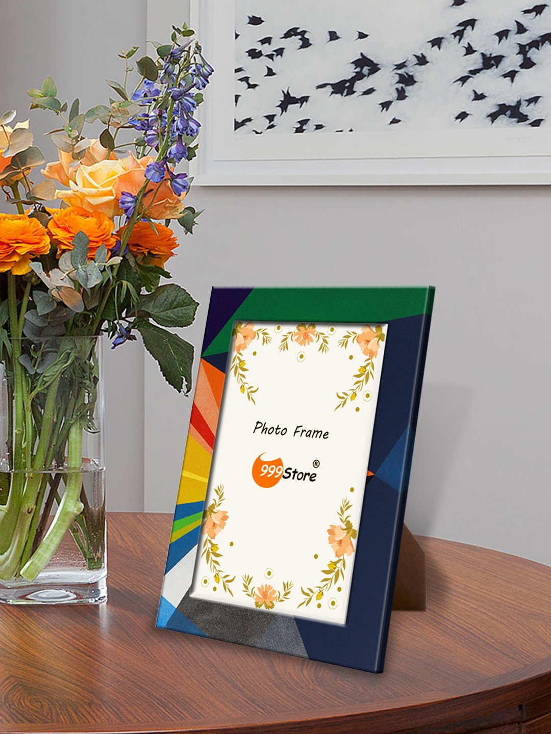 

999Store Multicoloured Abstract Printed Photo Frame, Multi