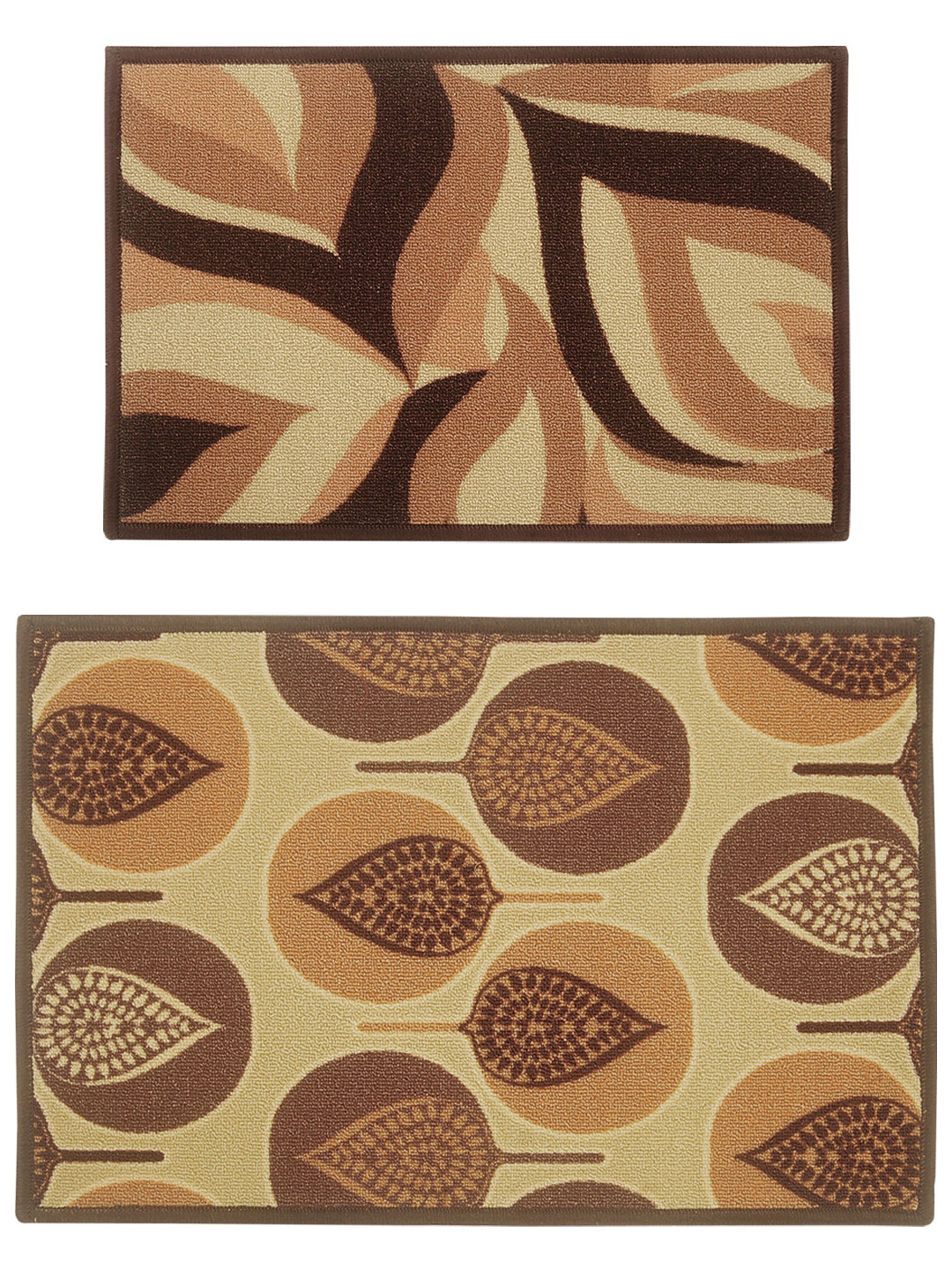 

BIANCA Set of 2 Multicoloured Patterned Anti-Skid Doormats, Beige