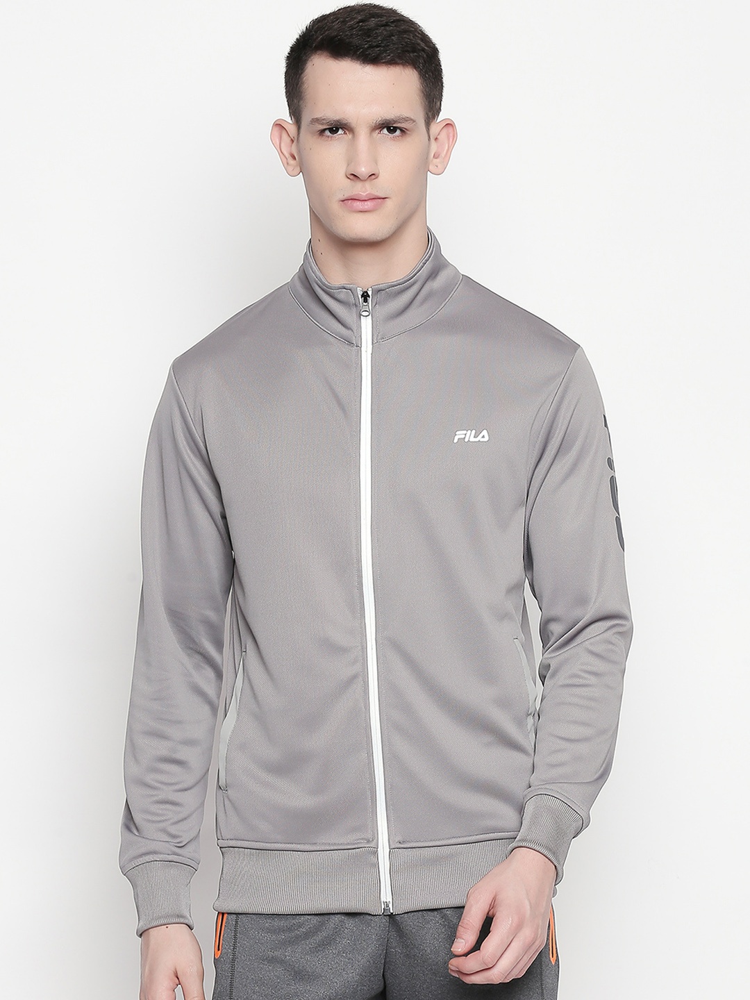 

FILA Men Grey Solid Sweatshirt