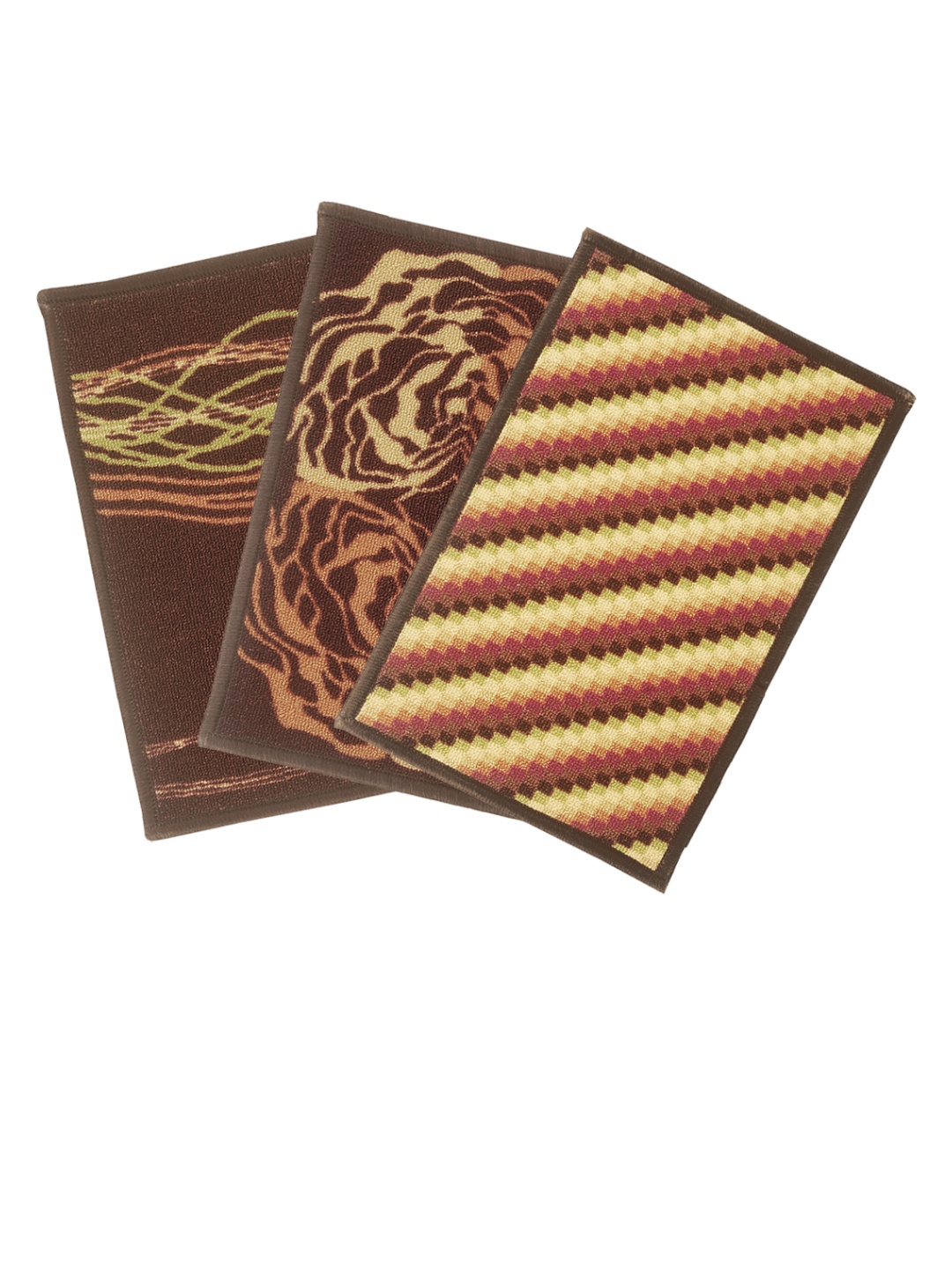

BIANCA Set of 3 Patterned Anti-Skid Doormats, Beige