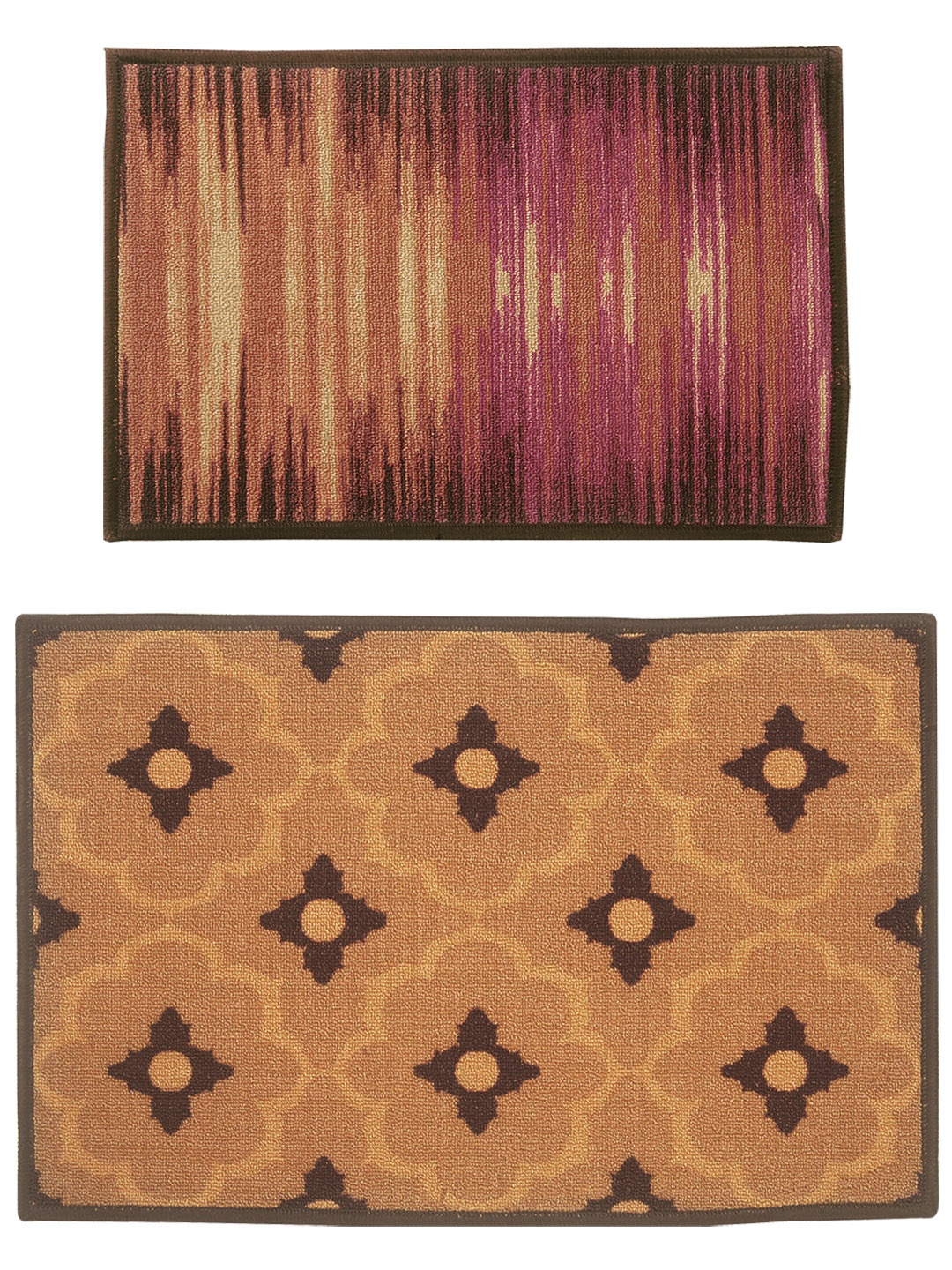 

BIANCA Set of 2 Patterned Anti-Skid Doormats, Beige