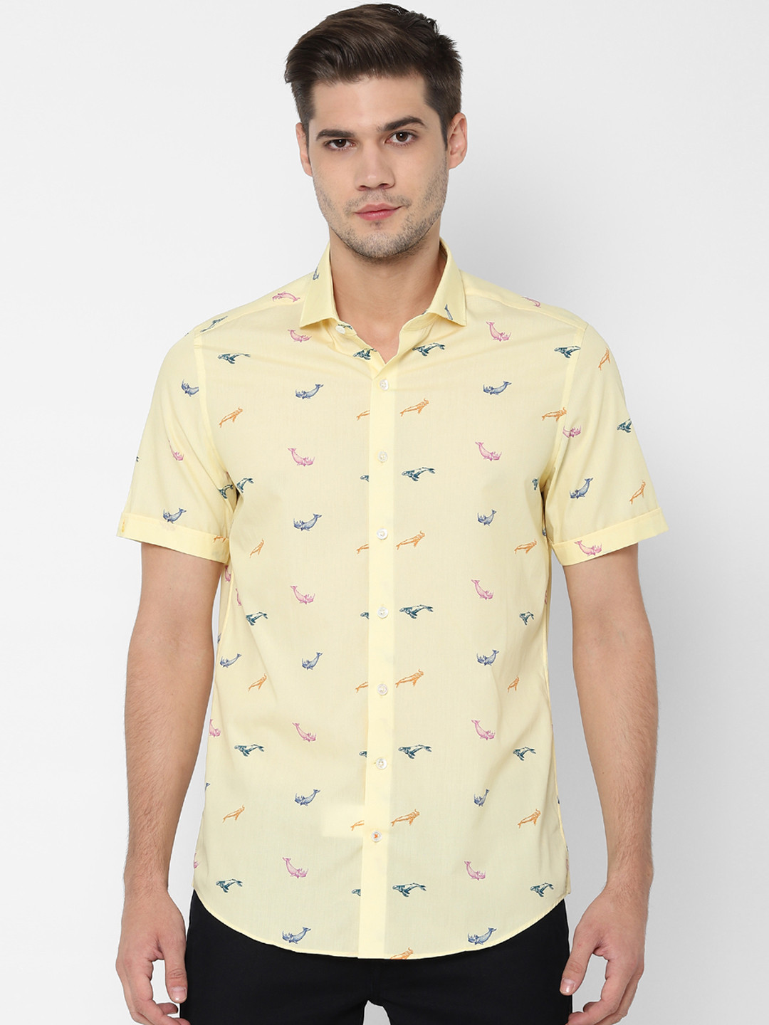 

SIMON CARTER LONDON Men Yellow Regular Fit Printed Casual Shirt