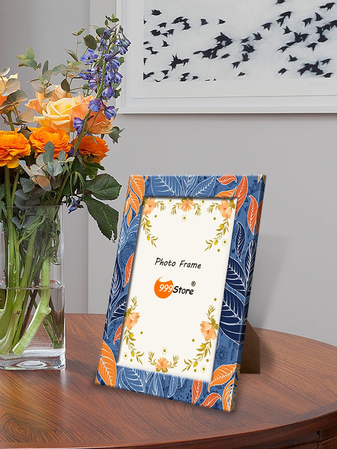 

999Store Blue & Orange Printed Photo Frame