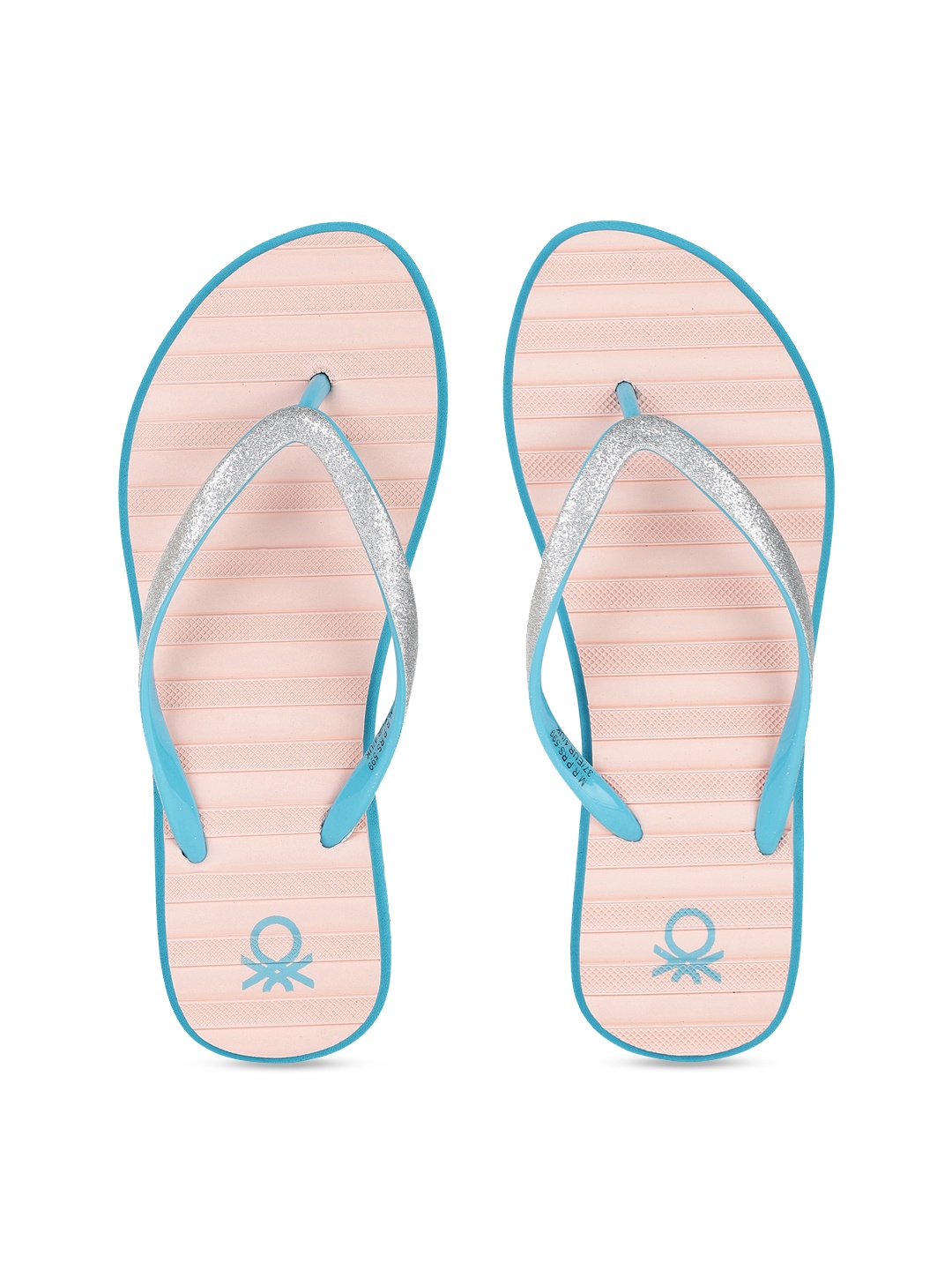 

United Colors of Benetton Women Pink Striped Thong Flip-Flops