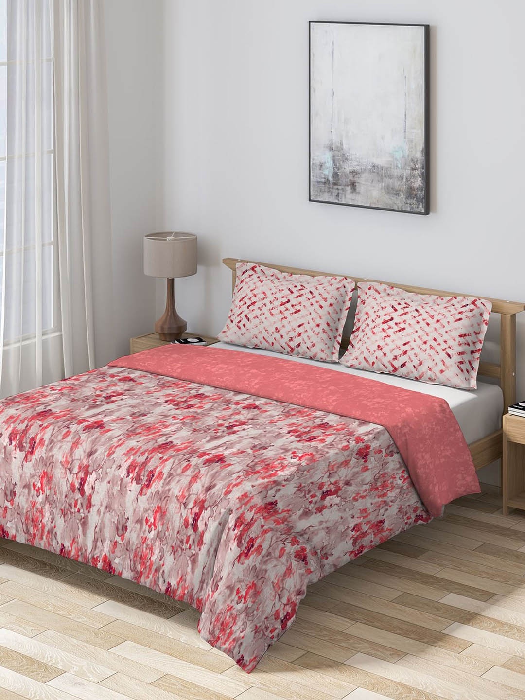 

DDecor Red & Beige Abstract Summer 150 GSM Double Bed Comforter