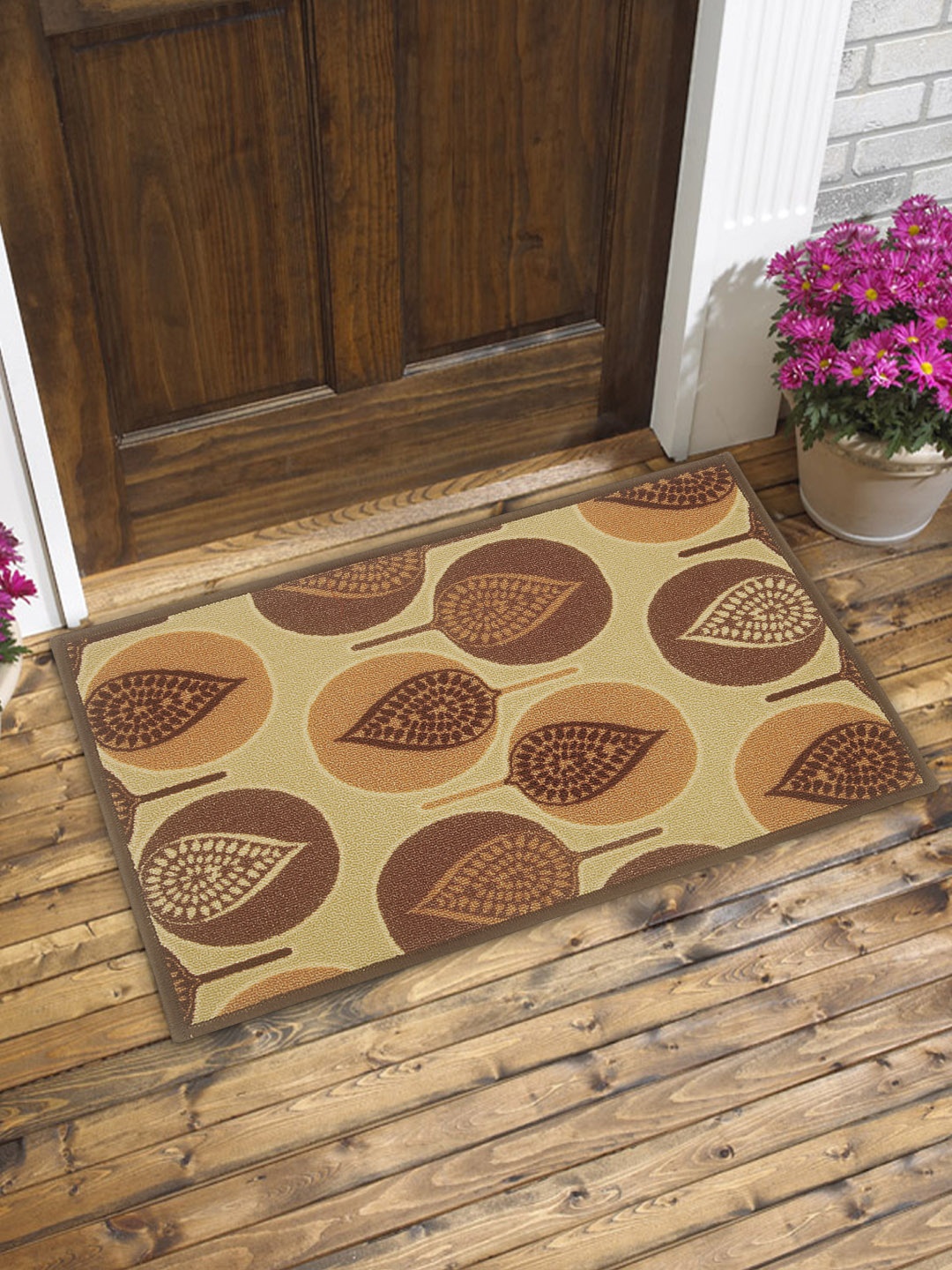 

BIANCA Set of 2 Beige & Brown Patterned Anti-Skid Doormats