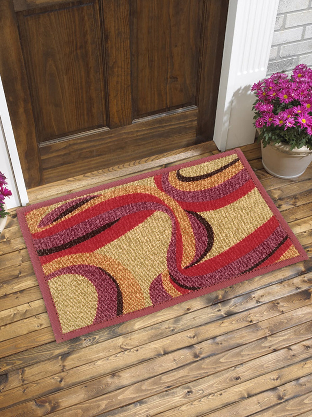 

BIANCA Set of 2 Printed Anti-Skid Doormats, Beige