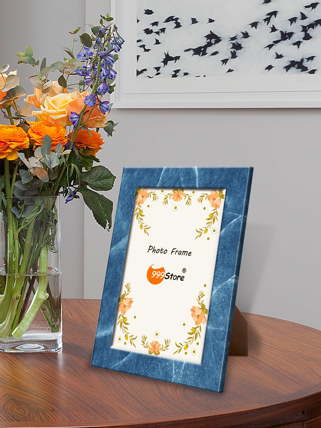 

999Store Blue Printed Photo Frame
