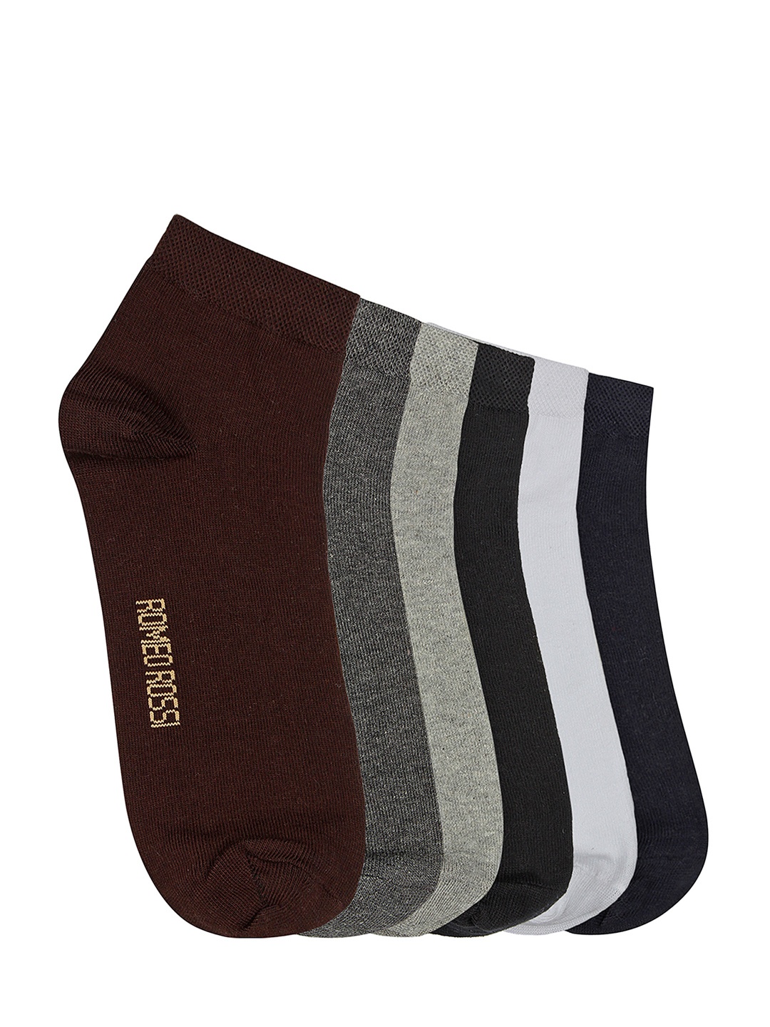 

ROMEO ROSSI Unisex Pack of 6 Assorted Ankle-length Socks