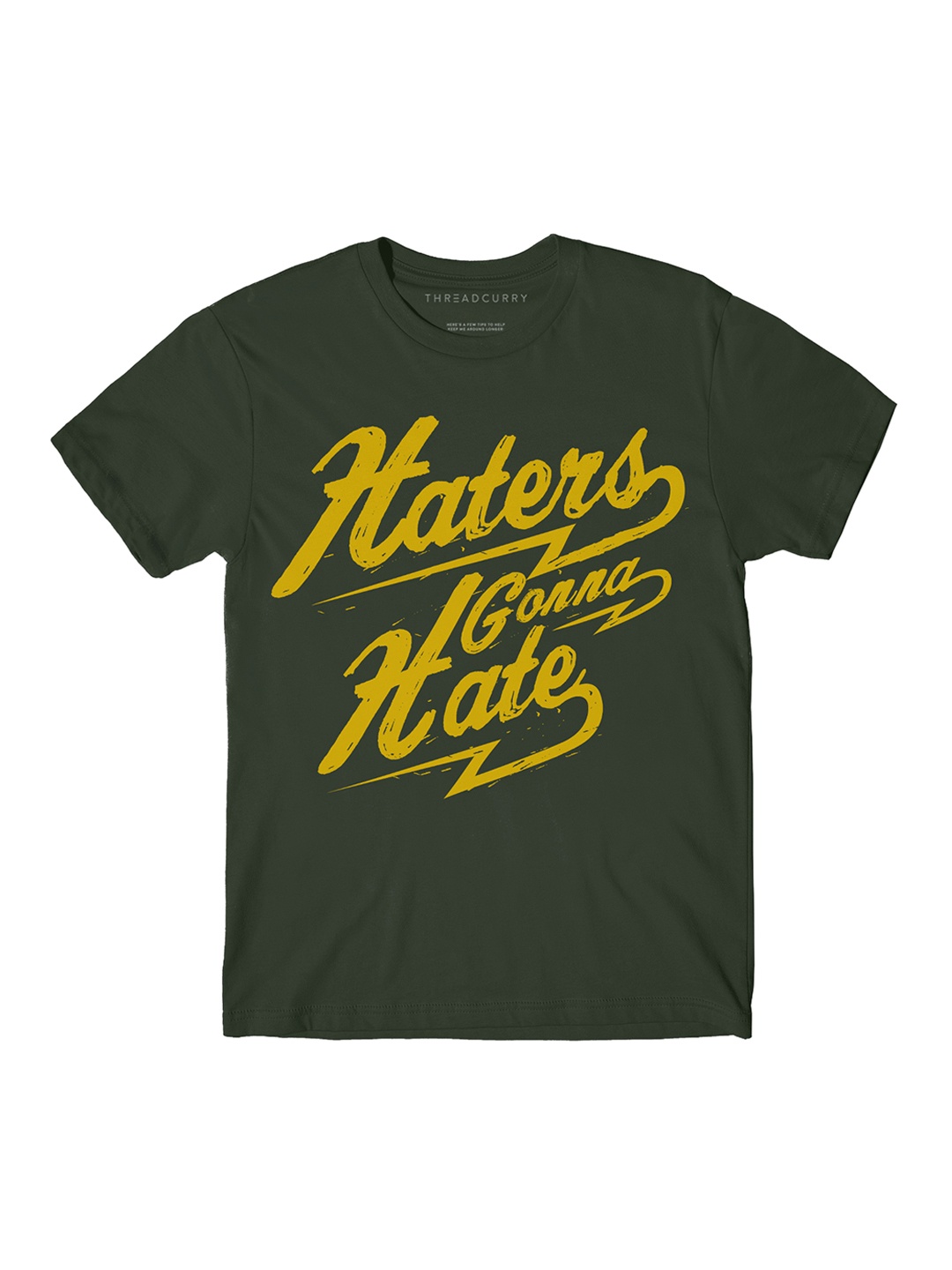 

THREADCURRY Boys Olive Green & Yellow Printed Round Neck T-shirt