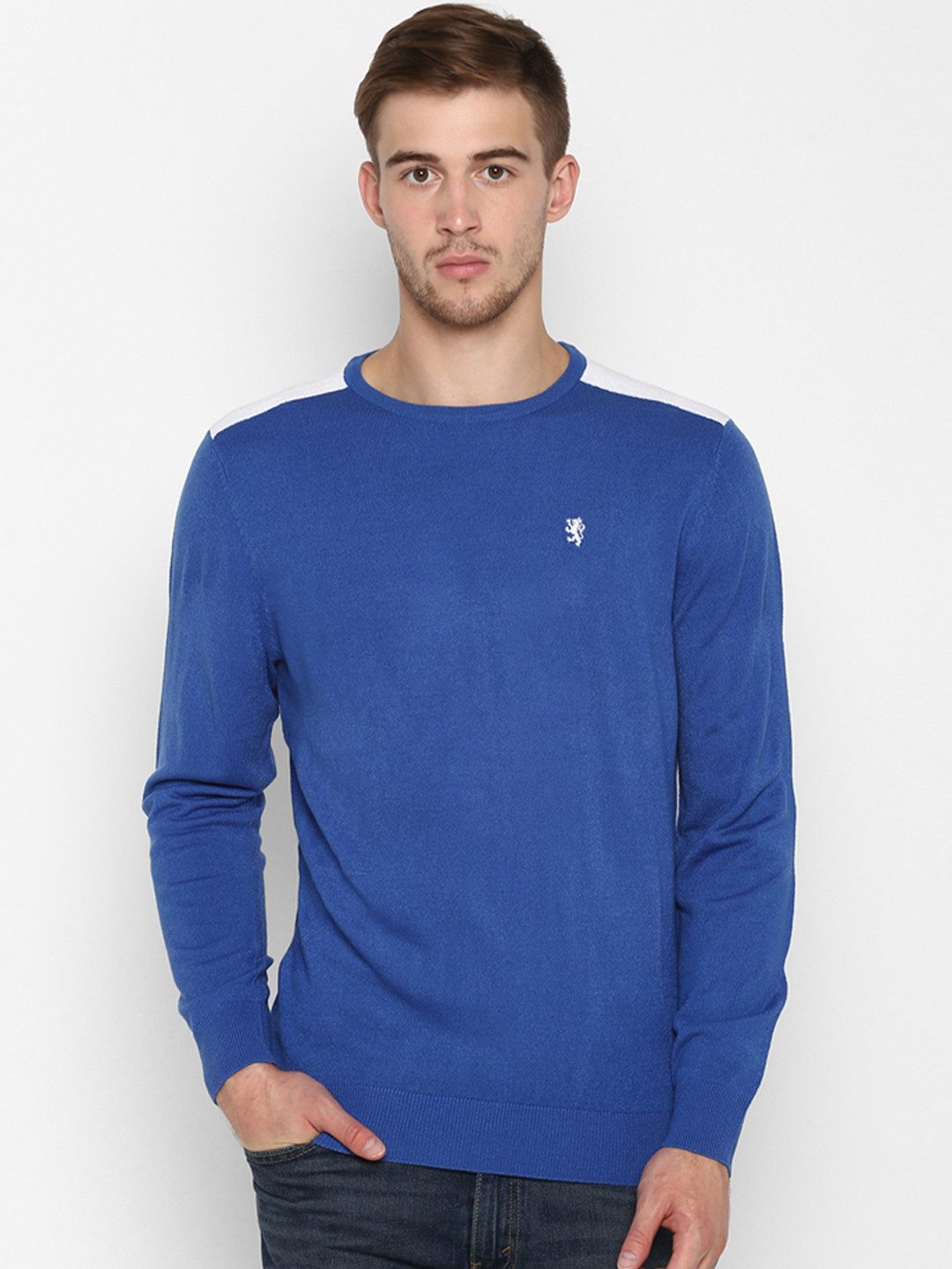 

Red Tape Men Blue Solid Sweater