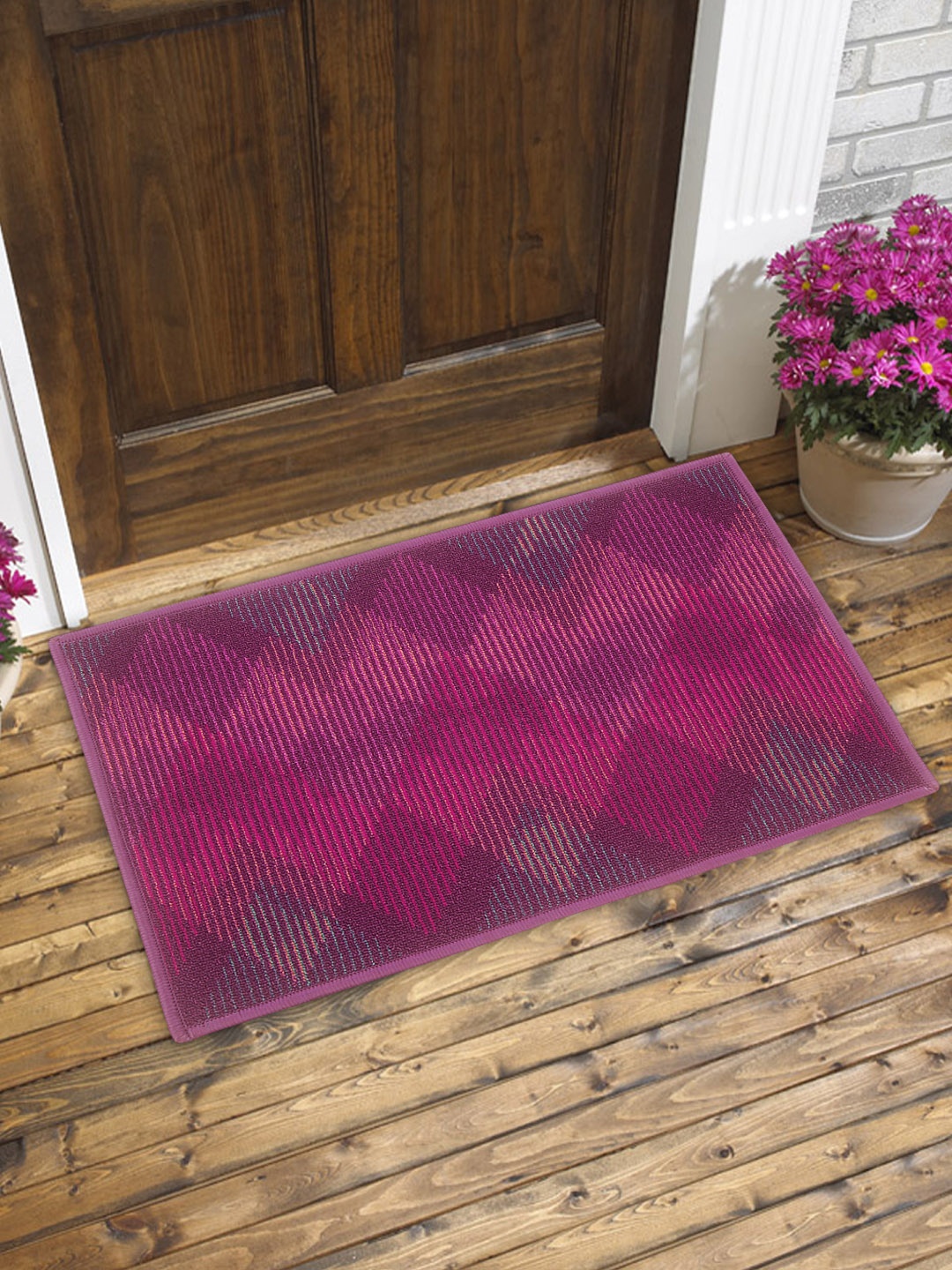 

BIANCA Set of 2 Patterned Anti-Skid Doormats, Purple