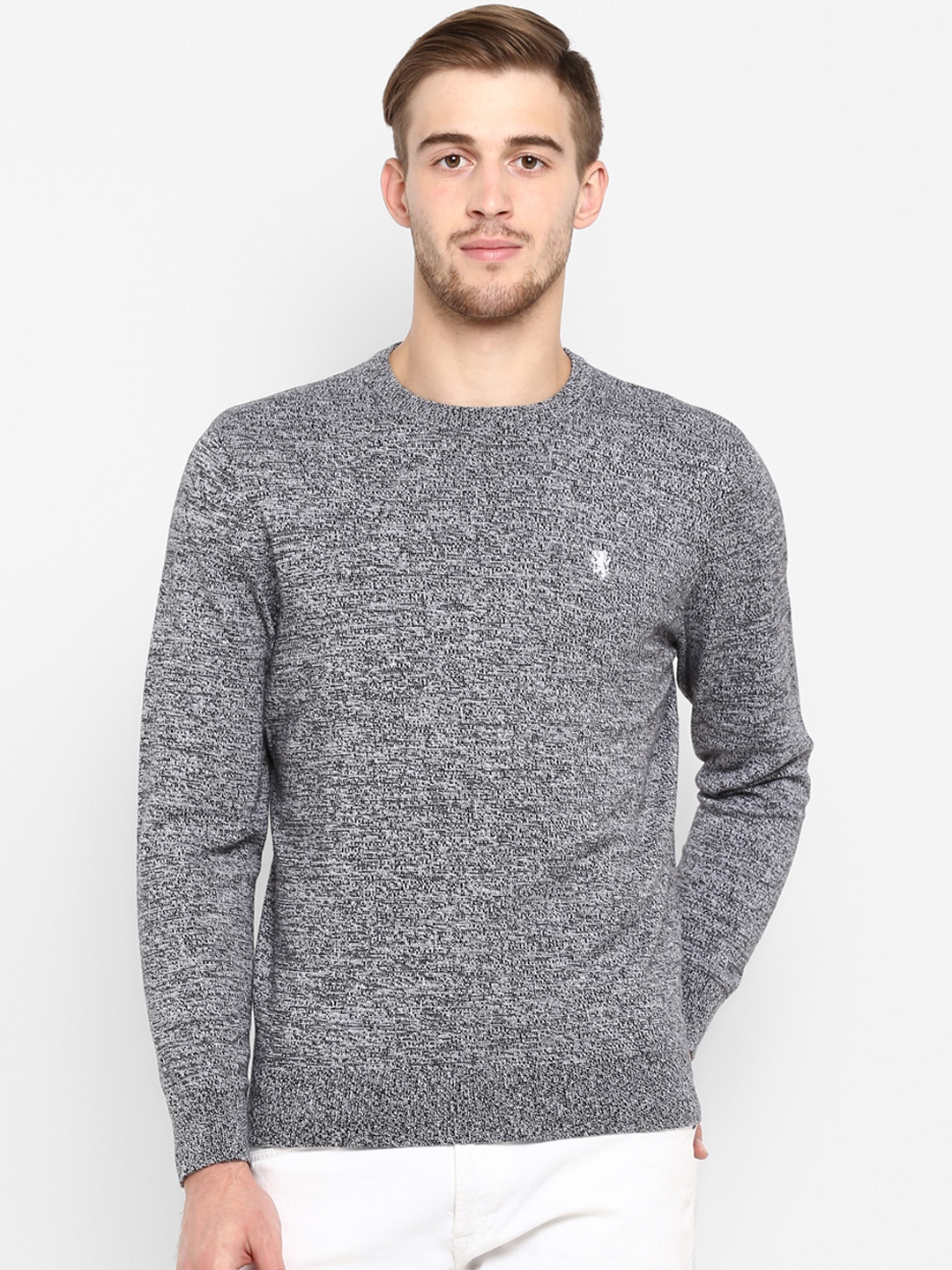 

Red Tape Men Charcoal Grey Solid Sweater