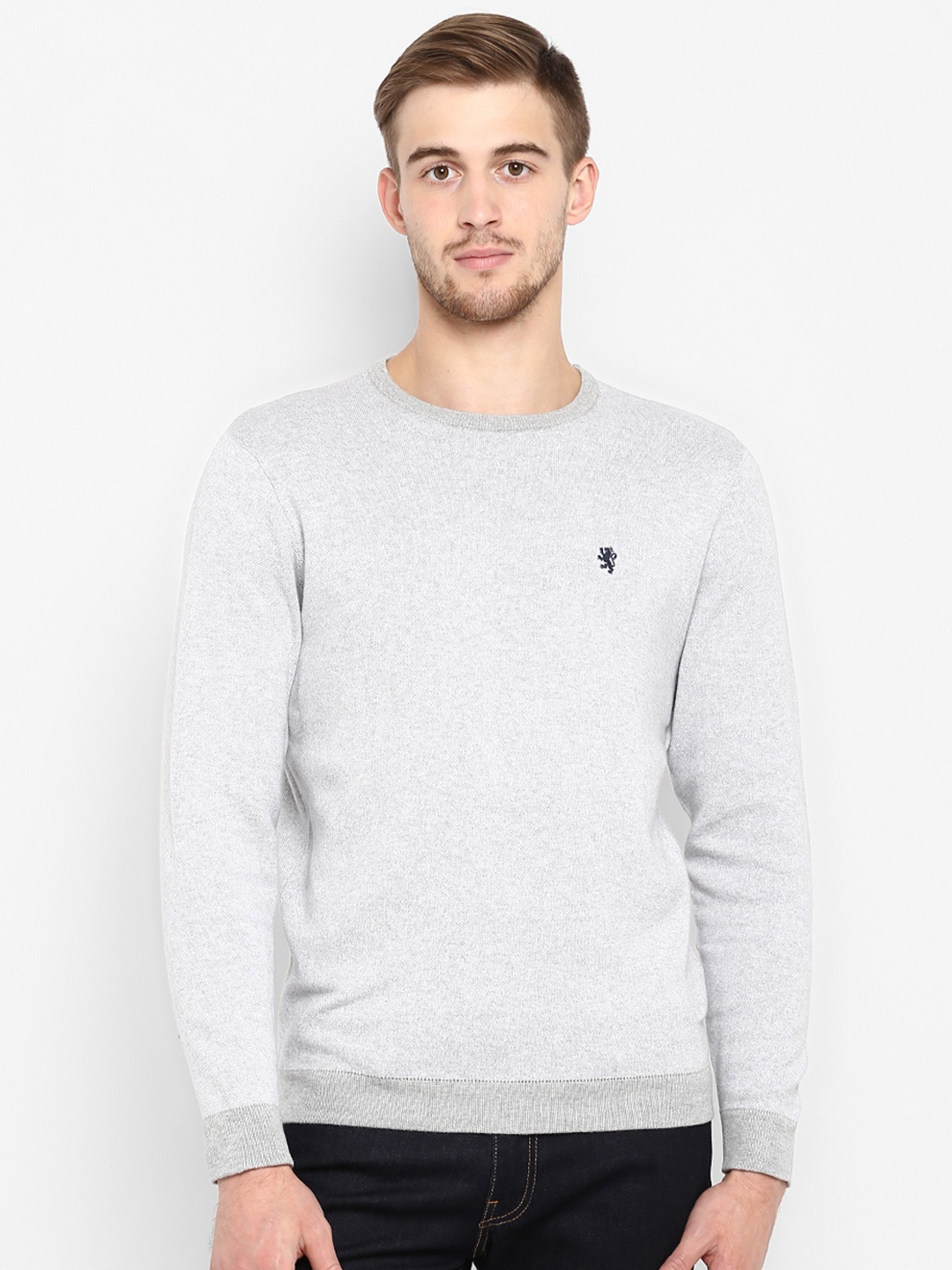 

Red Tape Men Grey Solid Sweater