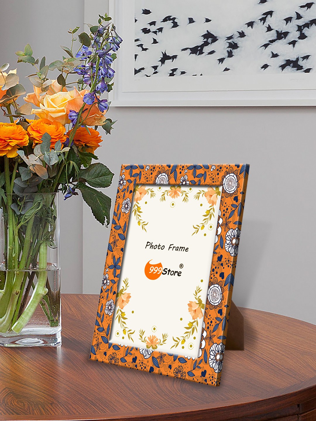 

999Store Orange & Blue Printed Photo Frame