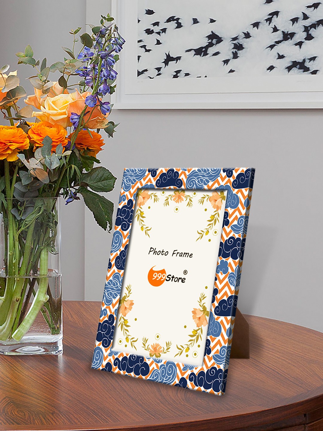 

999Store Blue & Orange Printed Photo Frame