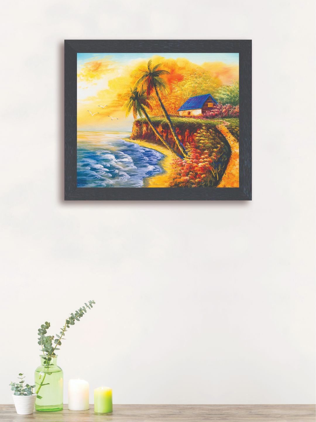 

nest ART Multicoloured Printed Synthetic Wood Abstract Wall Art, Multi