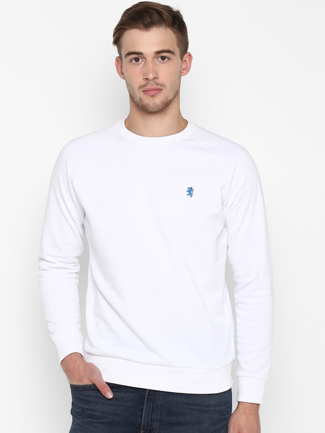 

Red Tape Men White Solid Sweatshirt