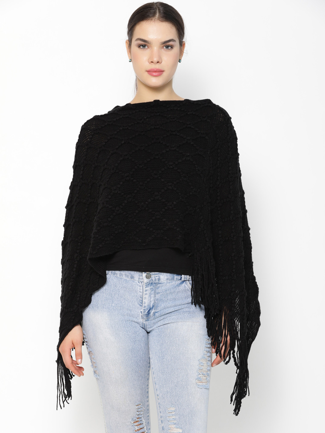

Gipsy Women Black Self Design Sweater