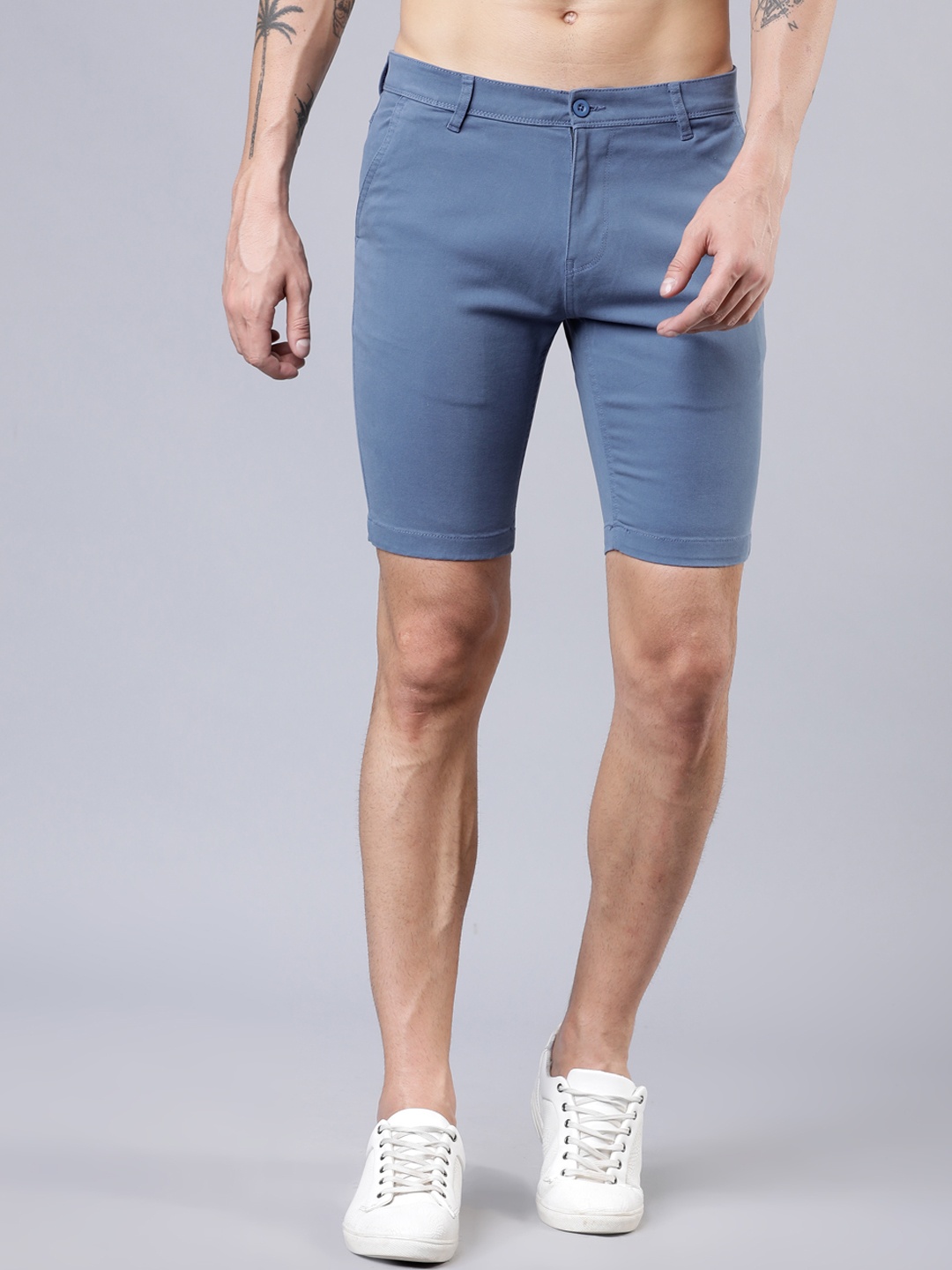 

HIGHLANDER Men Blue Solid Slim Fit Regular Shorts