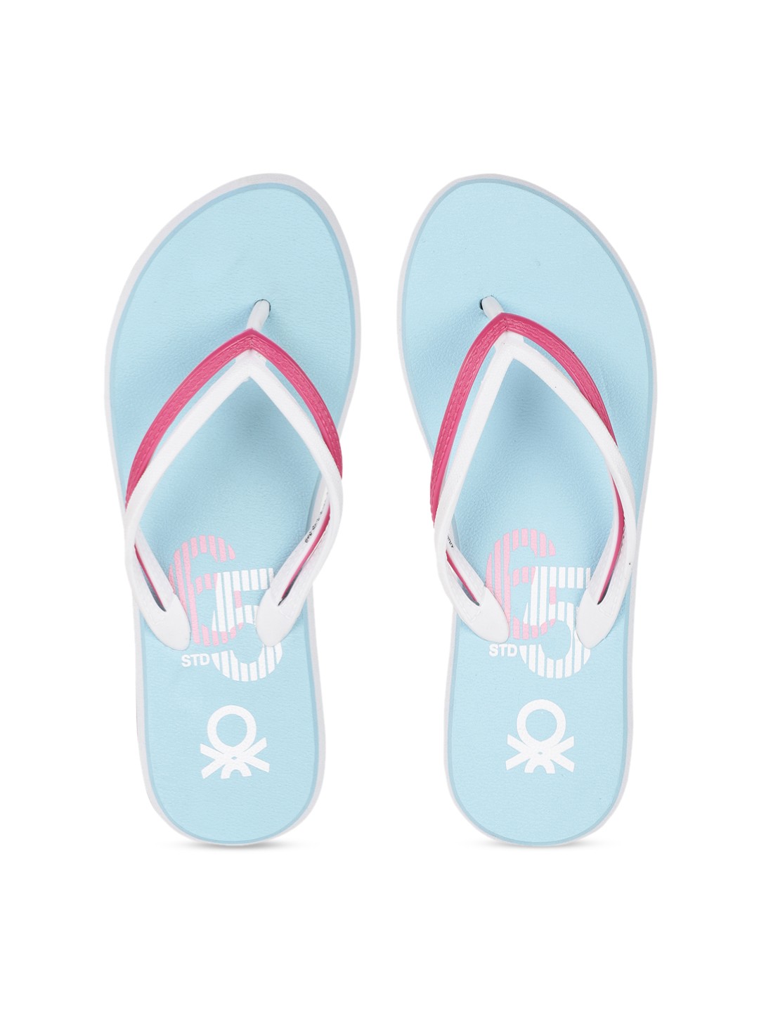 

United Colors of Benetton Women Blue Printed Thong Flip-Flops