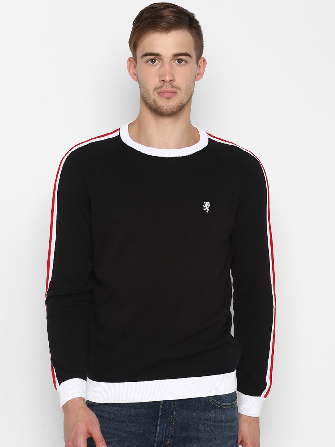 

Red Tape Men Black Solid Sweater