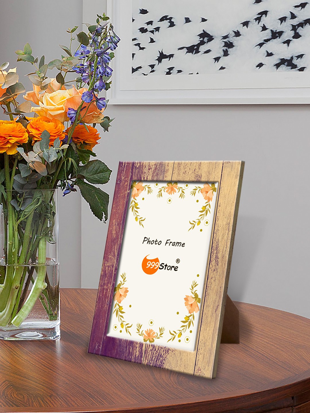 

999Store Brown & Purple Printed Photo Frame