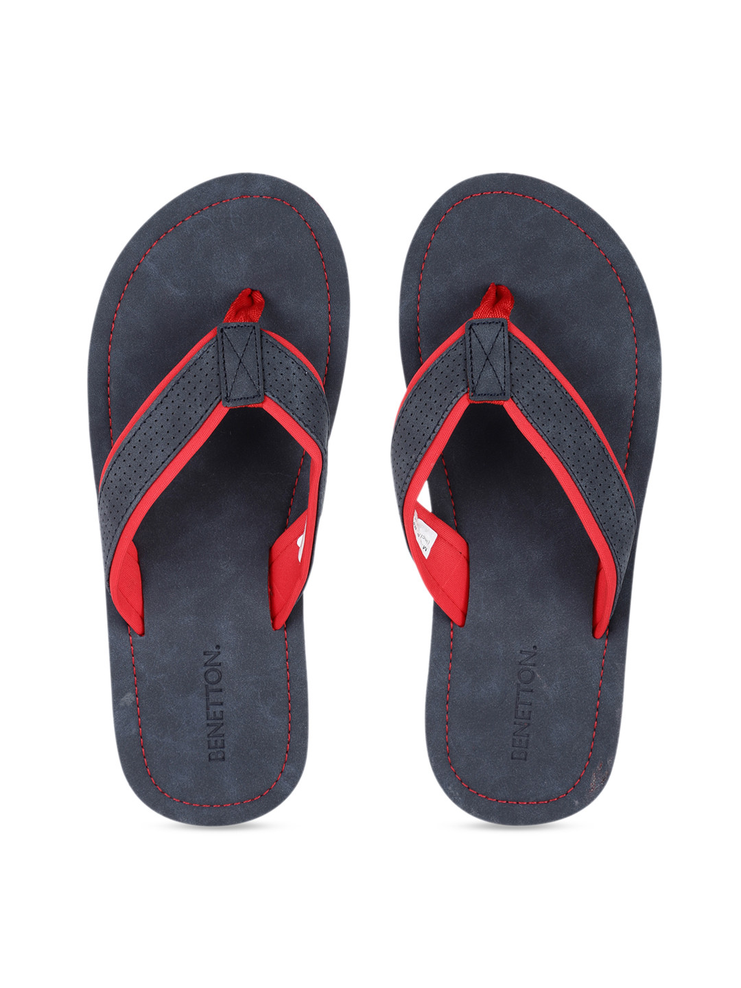 

United Colors of Benetton Men Navy Blue Colourblocked Thong Flip-Flops