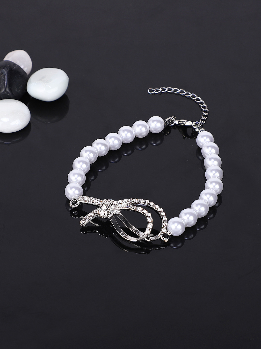 

Shining Diva Fashion Silver-Toned Bracelet