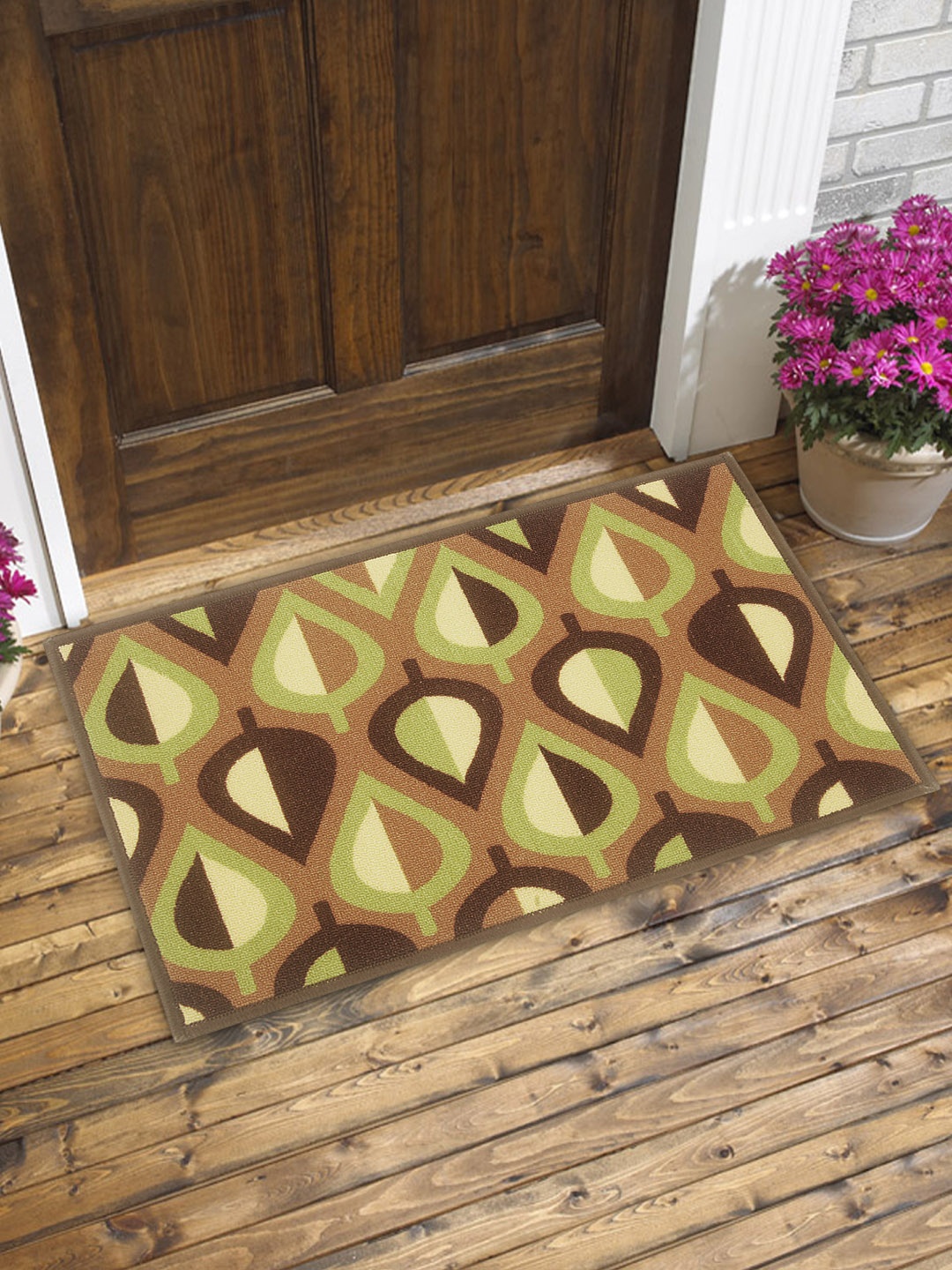 

BIANCA Set of 2 Printed Anti-Skid Doormats, Green