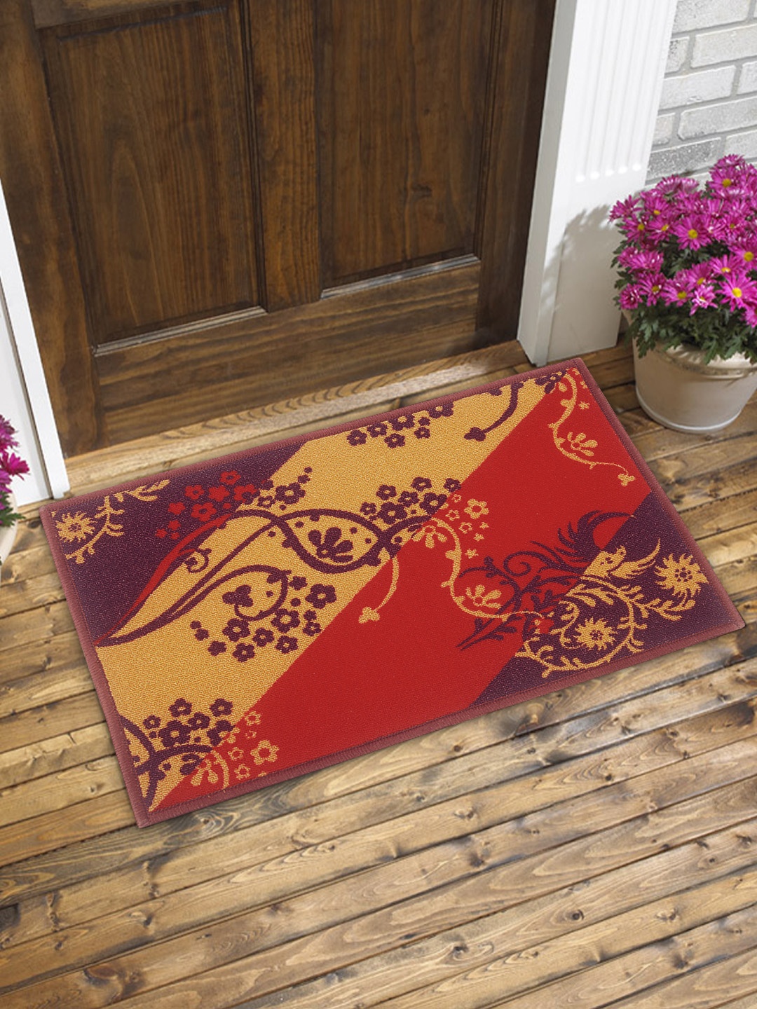 

BIANCA Set of 2 Printed Anti-Skid Doormats with HD Rubber Backing, Multi