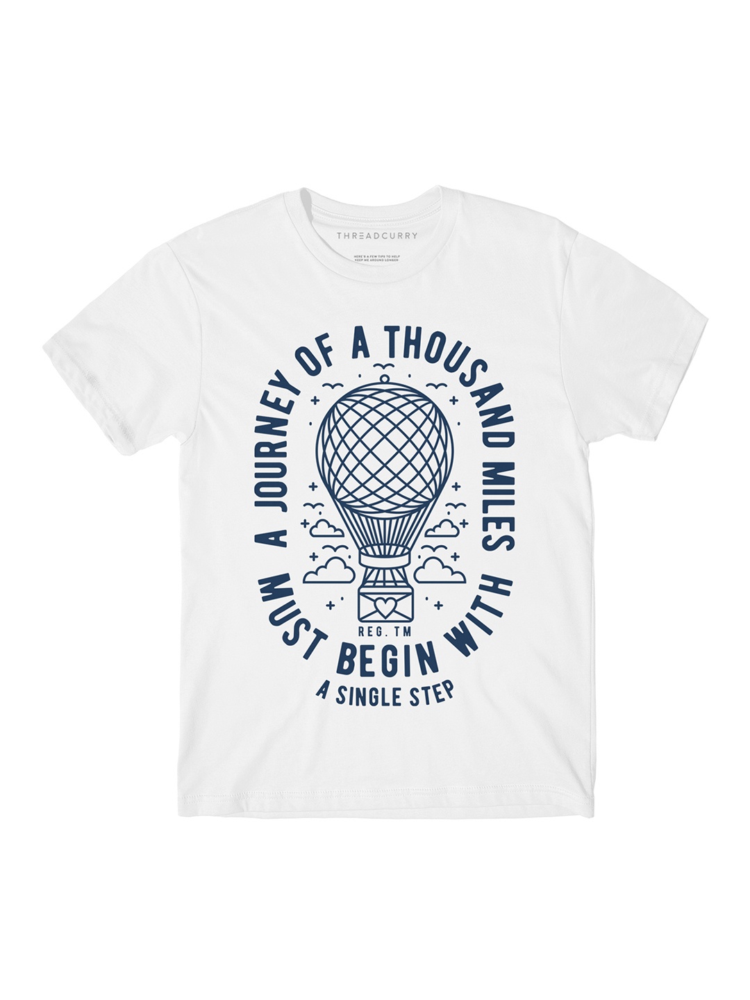 

THREADCURRY Boys White Printed Round Neck T-shirt